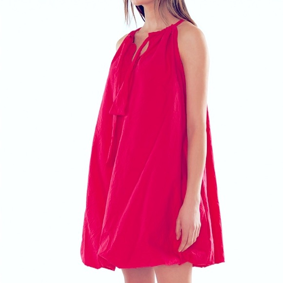 # VDR VIADELLAROSE Olympia poplin sleeveless bubble dress with tassel tie. Sz S - Picture 9 of 9